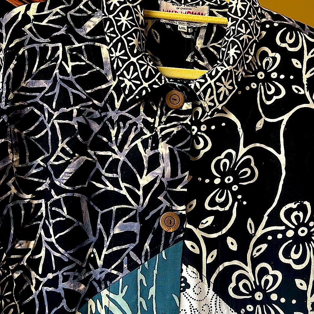 PristineWILDTHING CHICO Of CAWhiteBlackSoftTealGeomatric&Flower L/XL.Versatile - Picture 3 of 13